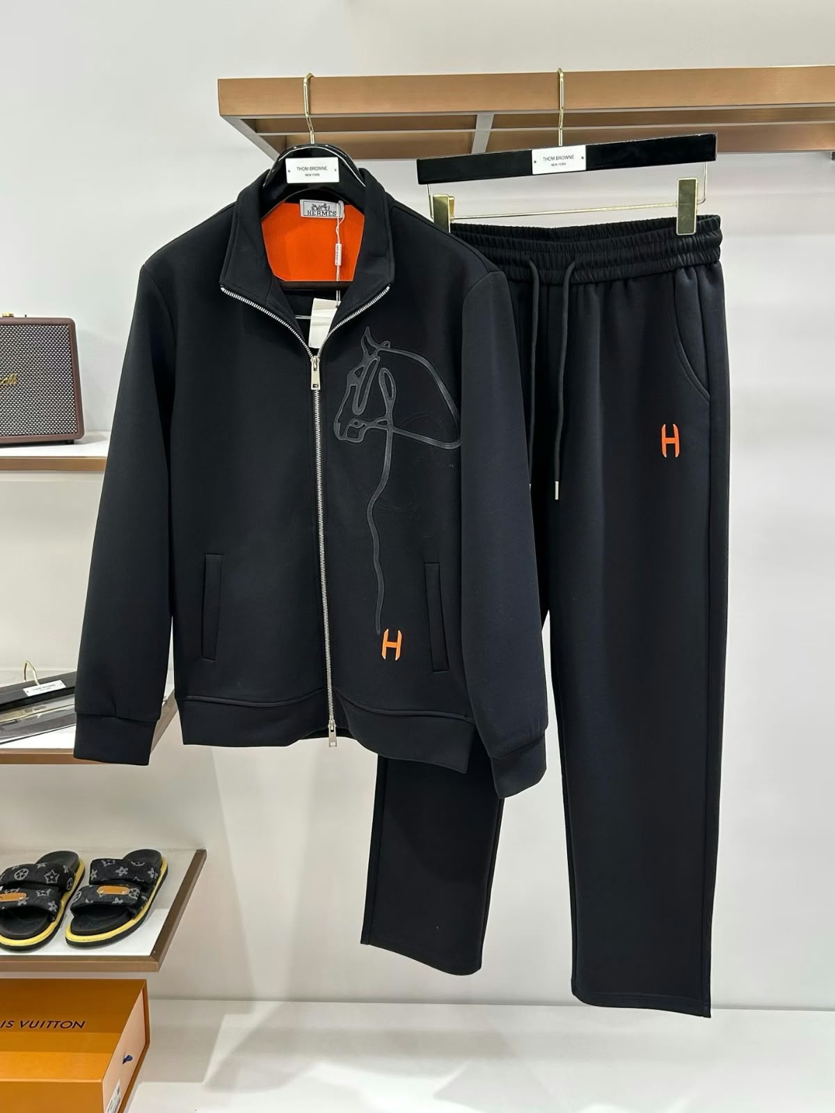 Hermes Zip-Front Tracksuit - Black