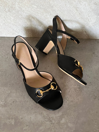Gucci Horsebit Slingback Heels - Burgundy, White, Black