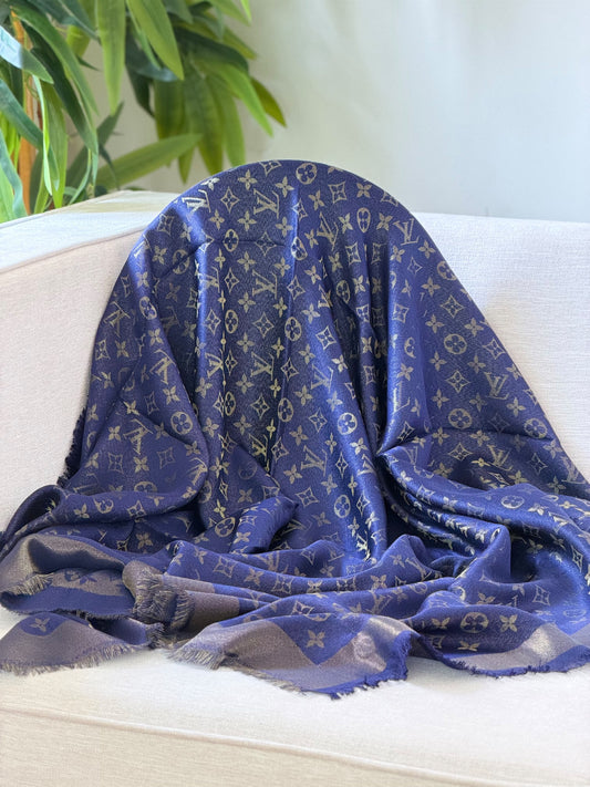 Louis Vuitton Scarf - Navy Gold Monogram