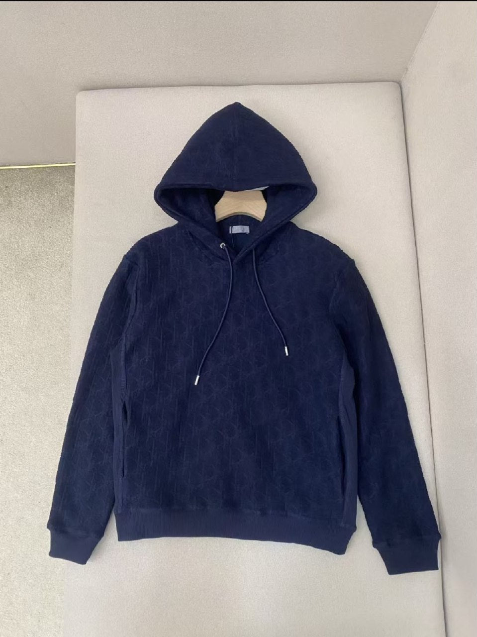 Dior Hoodie - Navy Embossed