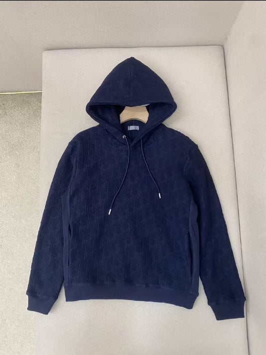 Dior Hoodie - Navy Embossed