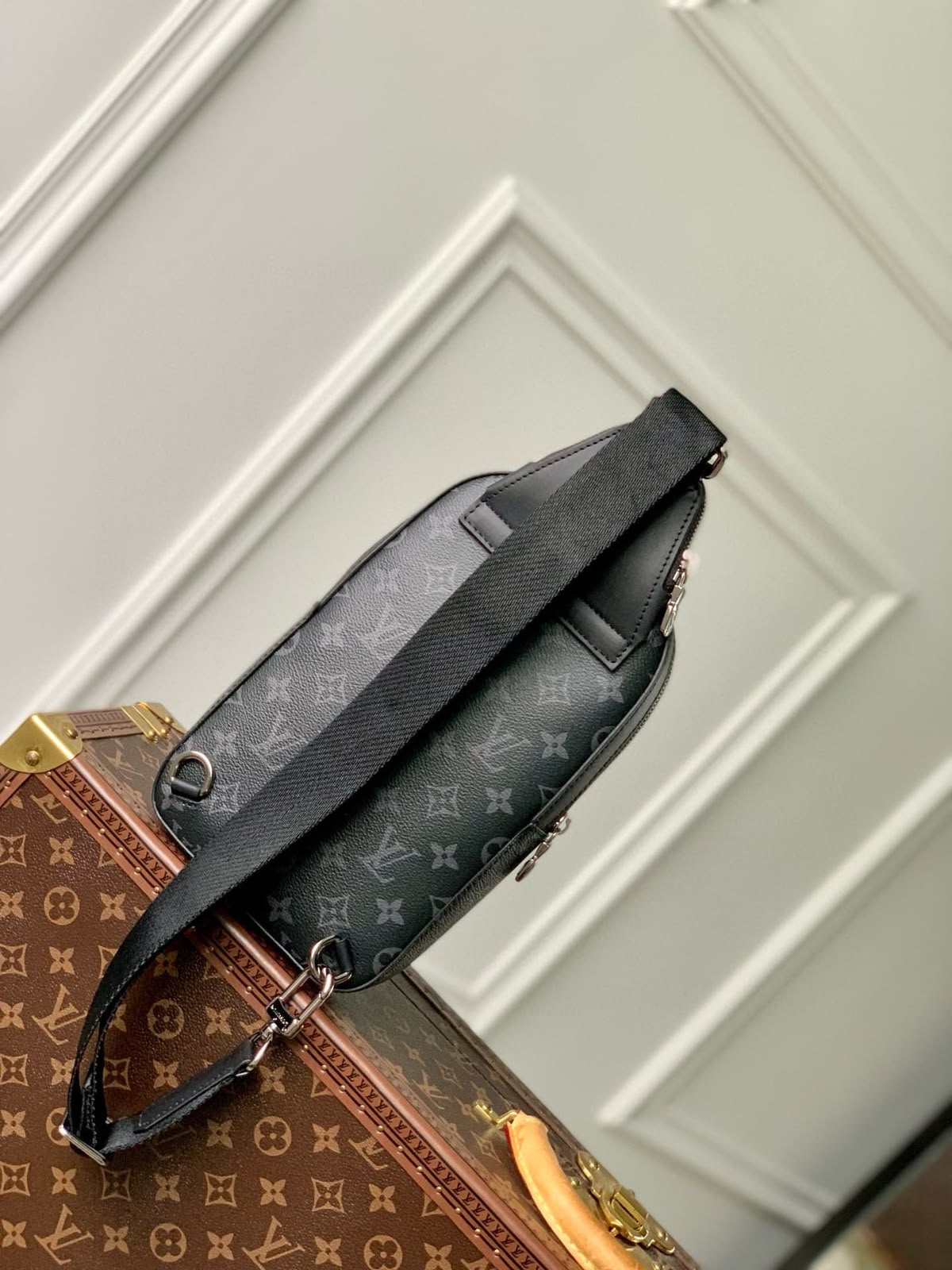 Louis Vuitton Curved Sling Crossbody Bag - Black Monogram
