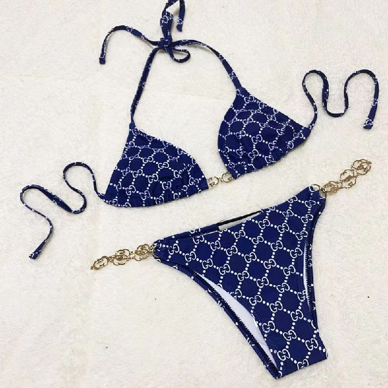 Gucci Bikini Set Chain Link - Navy Monogram