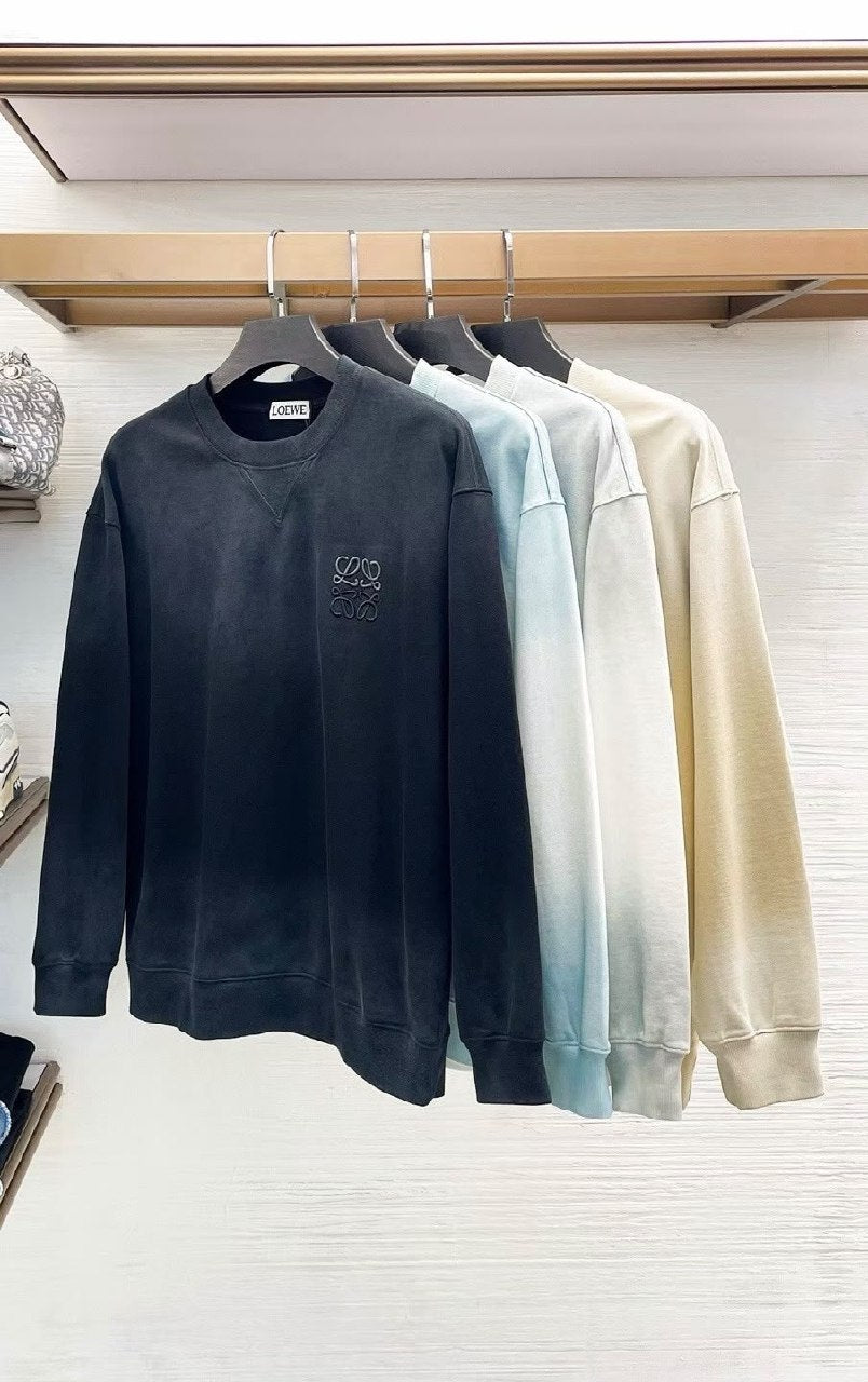 Loewe Chest-Embroidery Sweatshirt - Light Blue, White, Grey, Dark Grey