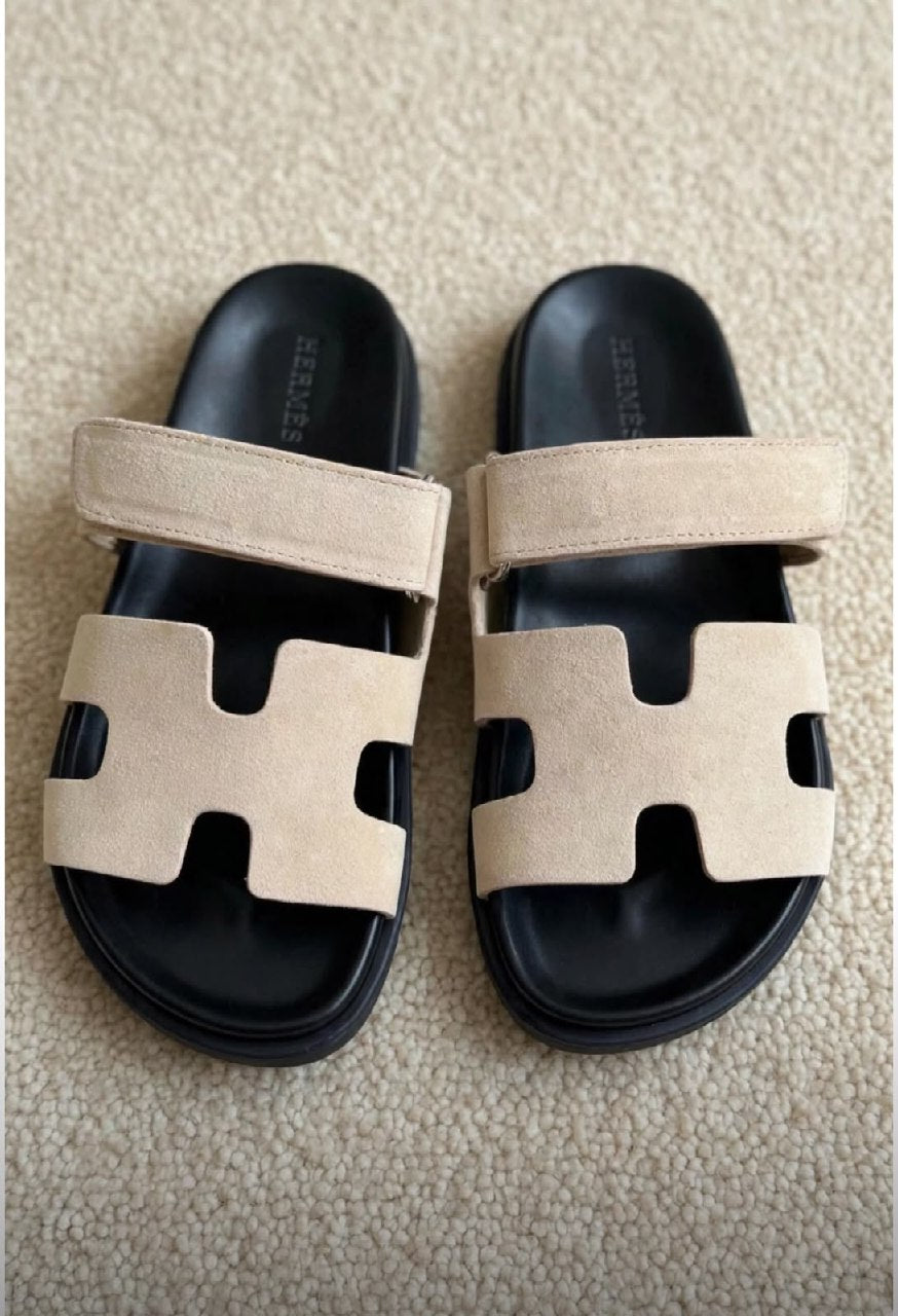 Hermes Slippers - Beige