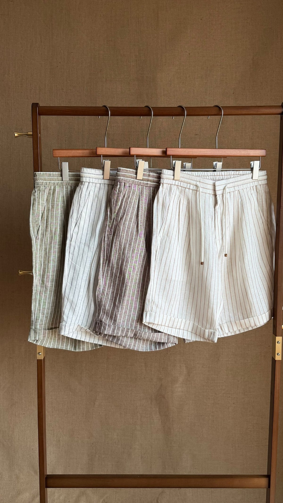 Loro Piana Shorts - Green, White, Brown