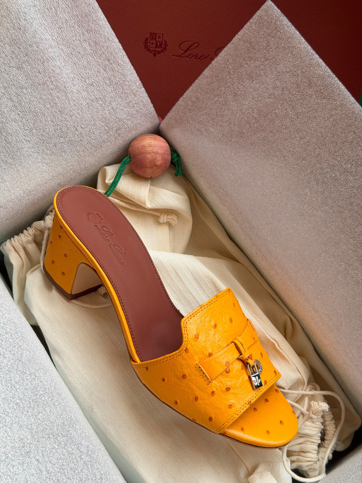 Loro Piana Heels - Orange Embossed