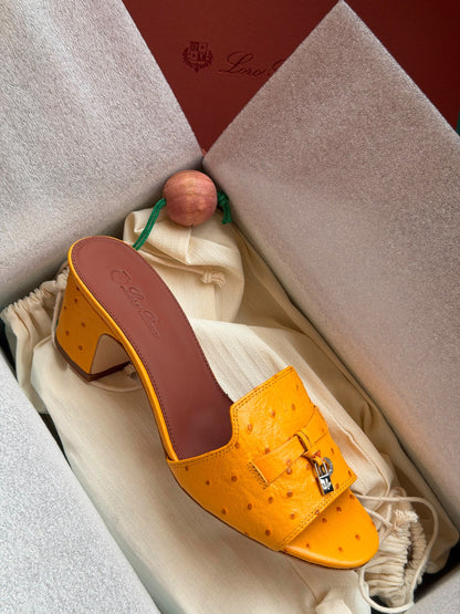 Loro Piana Heels - Orange Embossed