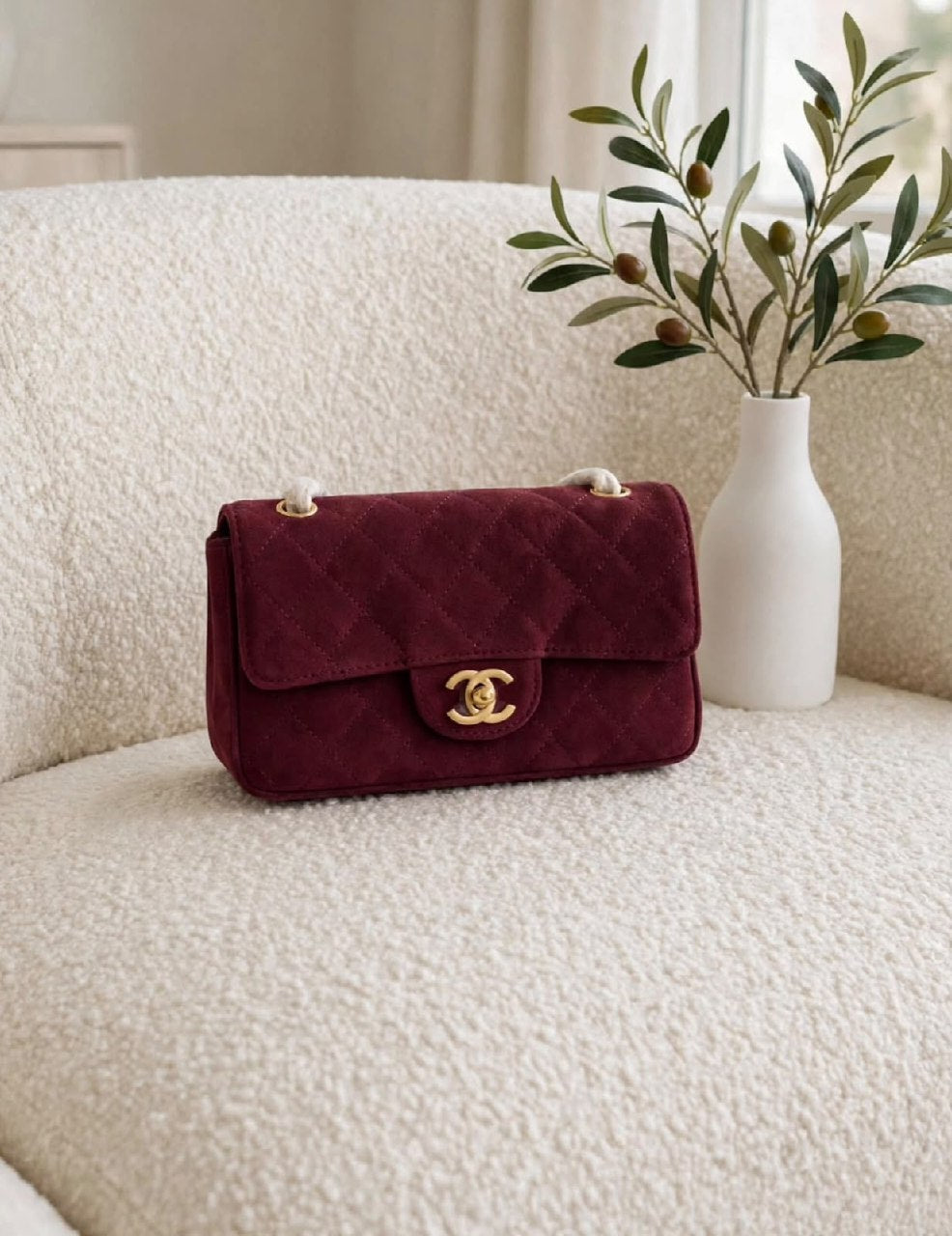 Chanel Quilted Flap Handbag - Burgundy