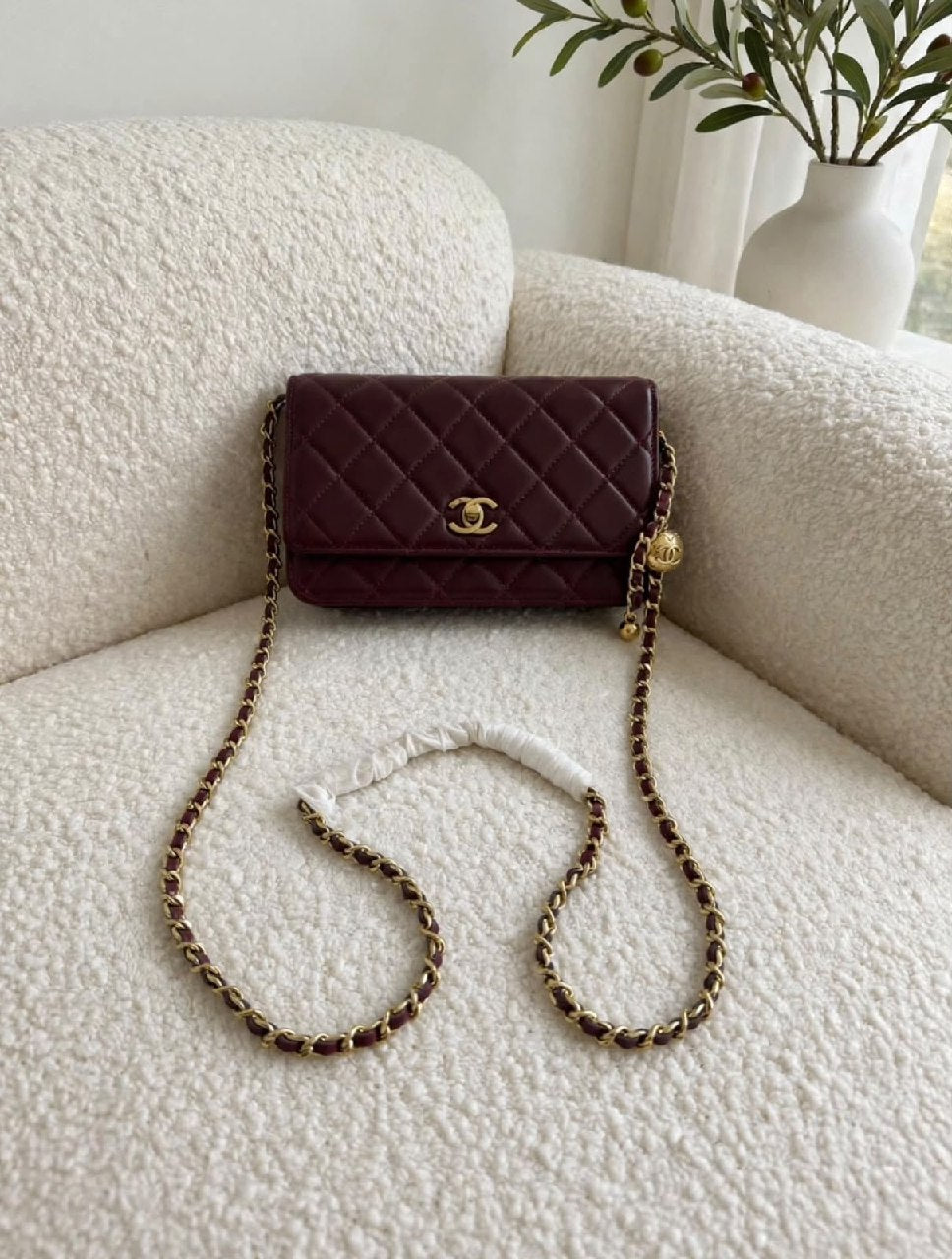 Chanel Quilted Flap Crossbody Bag - Burgundy