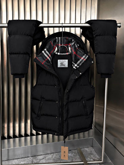 Burberry Detachable-Sleeve Puffer Jacket - Black
