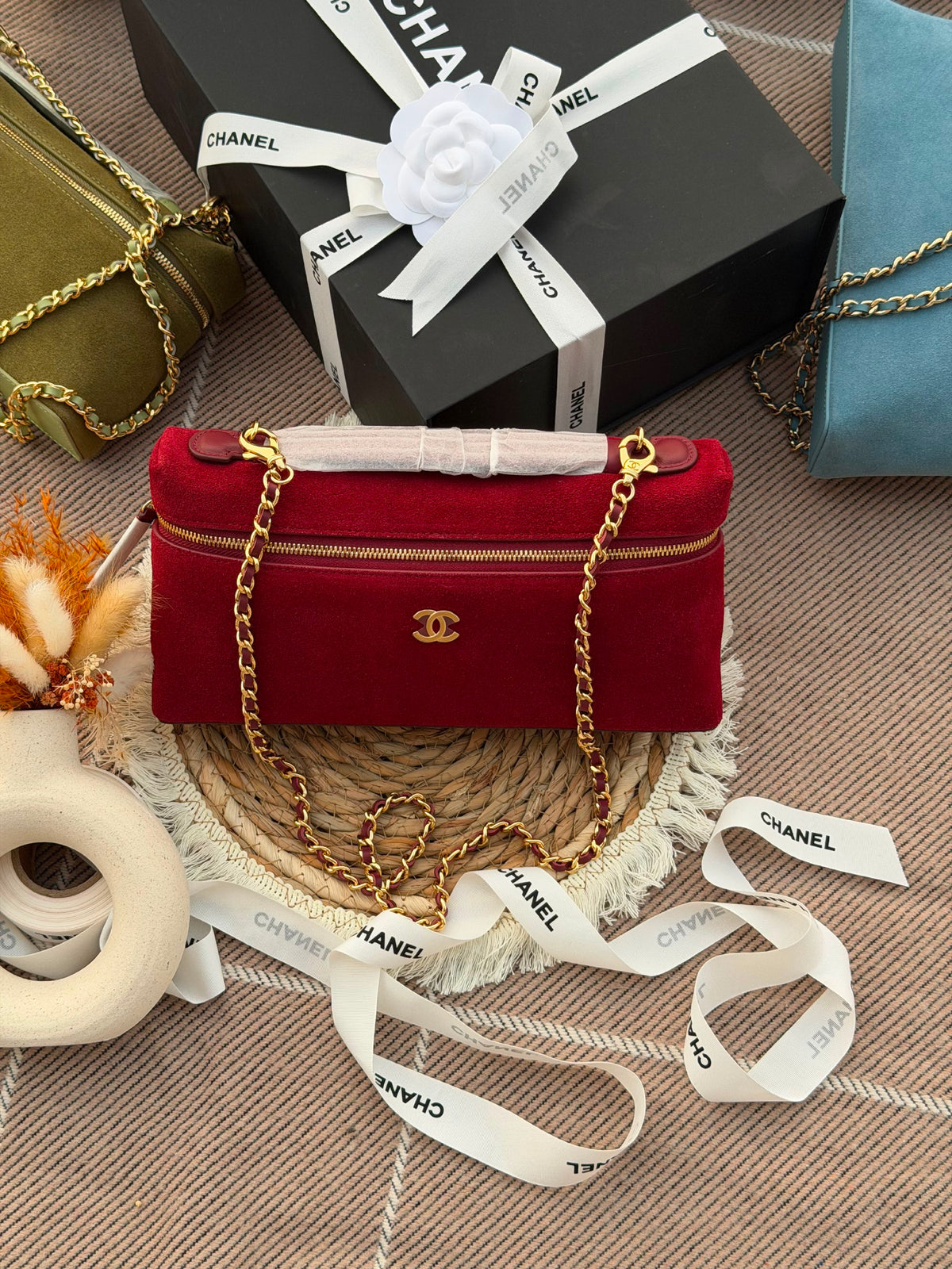 Chanel Rectangular Shoulder Bag - Burgundy