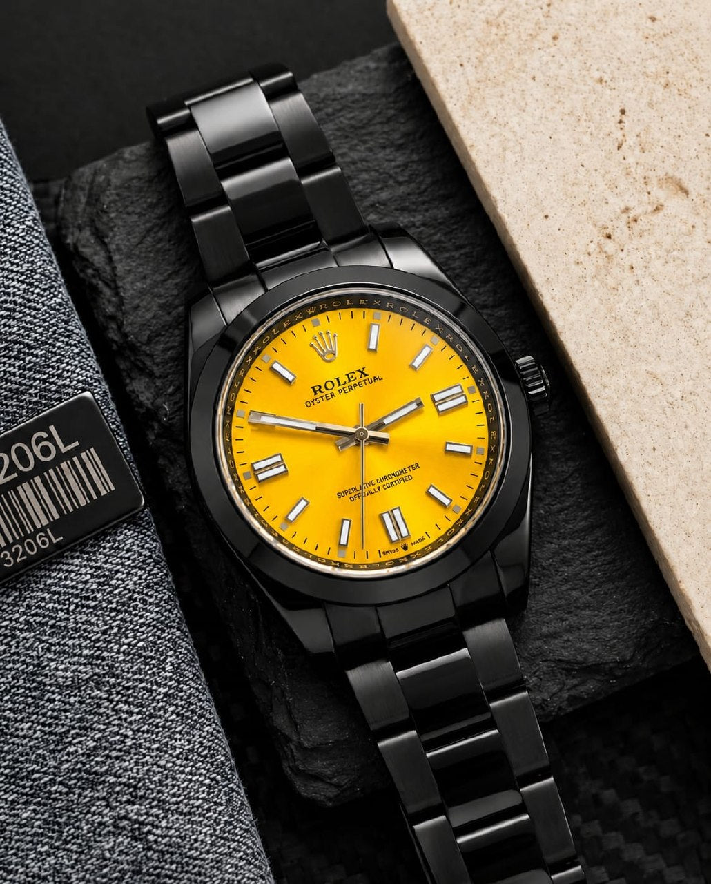 Rolex Watch - Black & Yellow