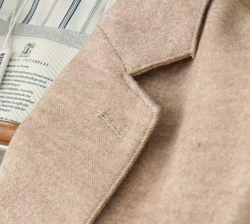 Brunello Cucinelli Notched-Lapel Jacket - Beige