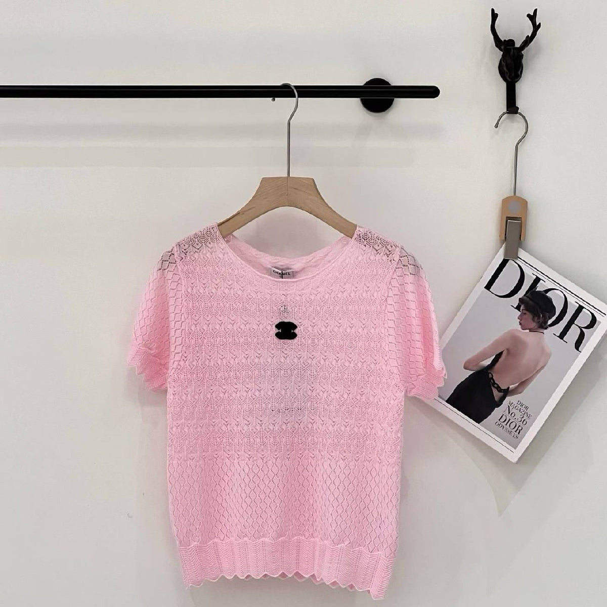 Chanel Knitted T-Shirt Openwork - Pink