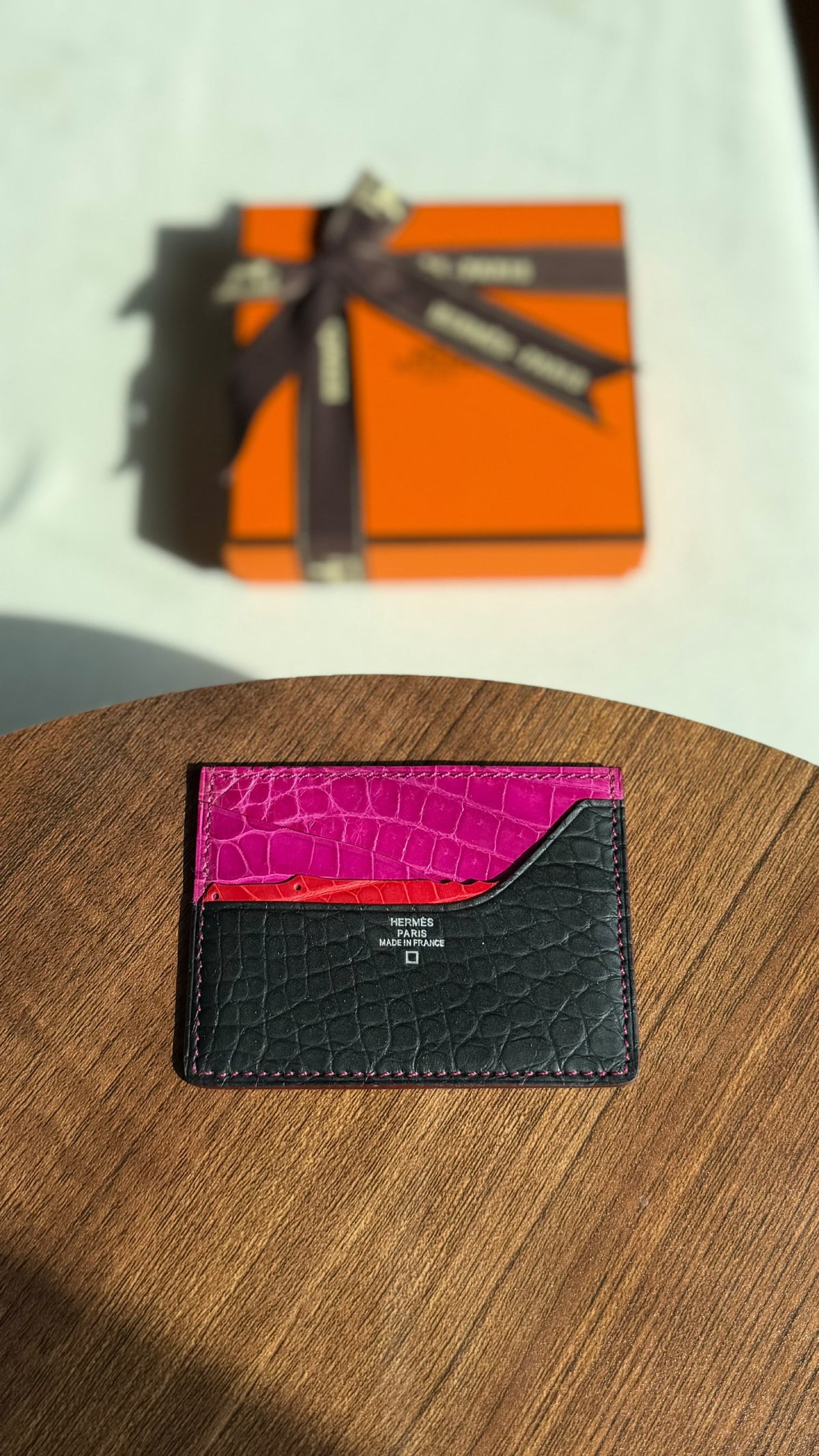 Hermès Card Holder - Black Embossed