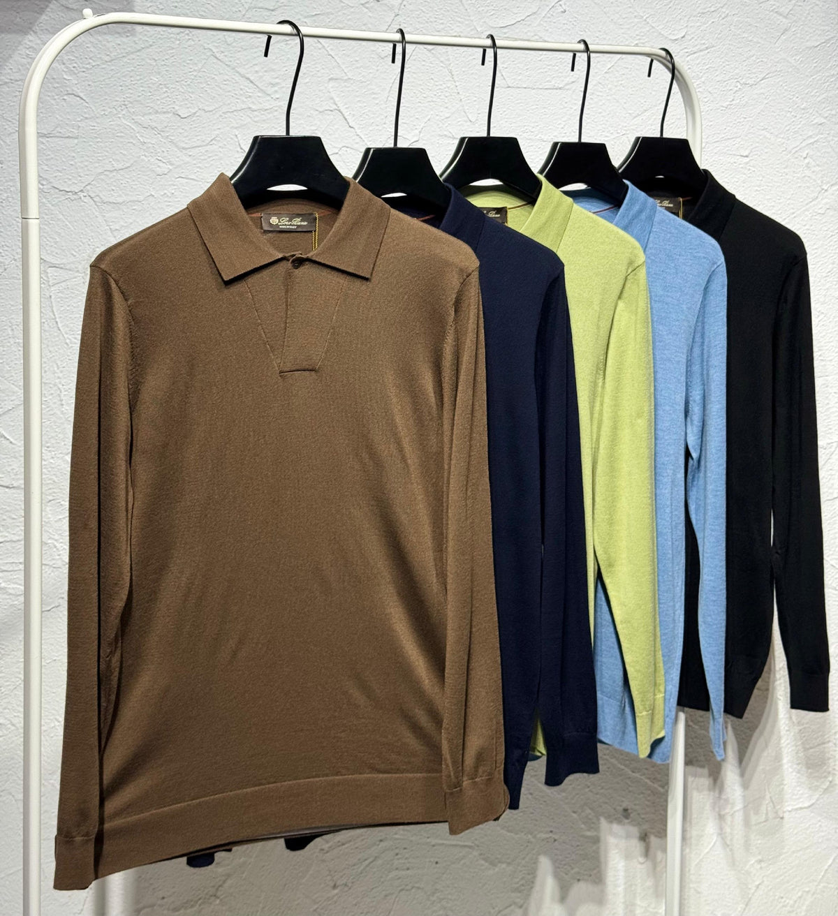 Loro Piana Polo Sweater - Light Blue, Navy, Brown, Black, Green