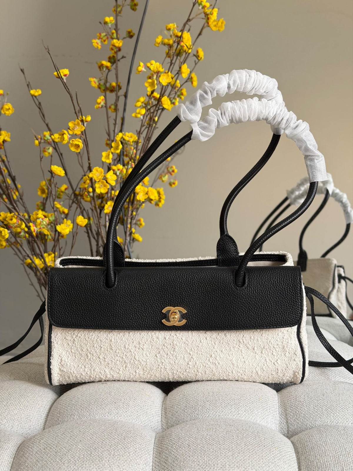 Chanel Banded Handbag - Black