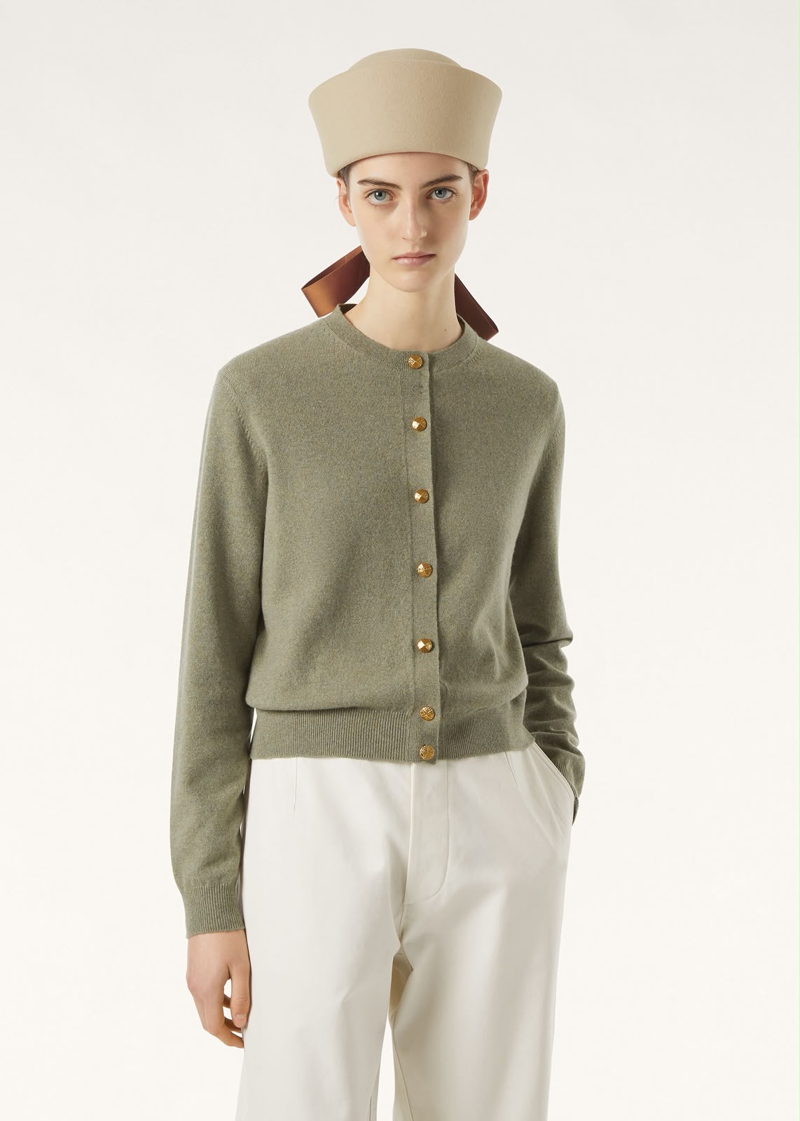 Loro Piana Rib-Trim Cardigan - Green, Pink