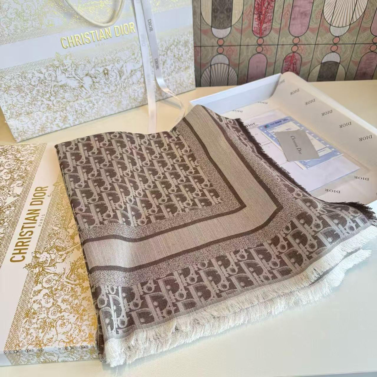 Dior Scarf - Brown Monogram