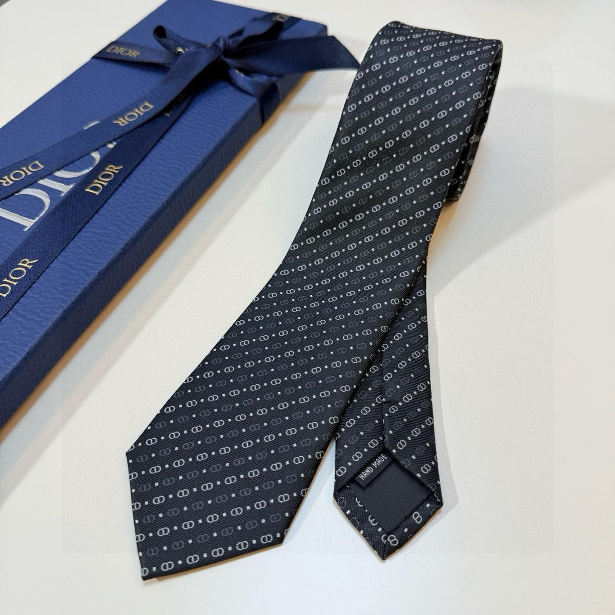 Dior Tie Small CD Pattern - Navy