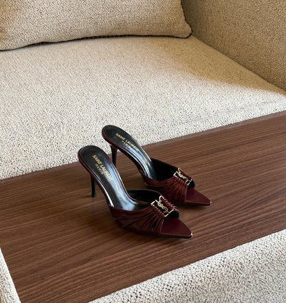 YSL Heels - Burgundy