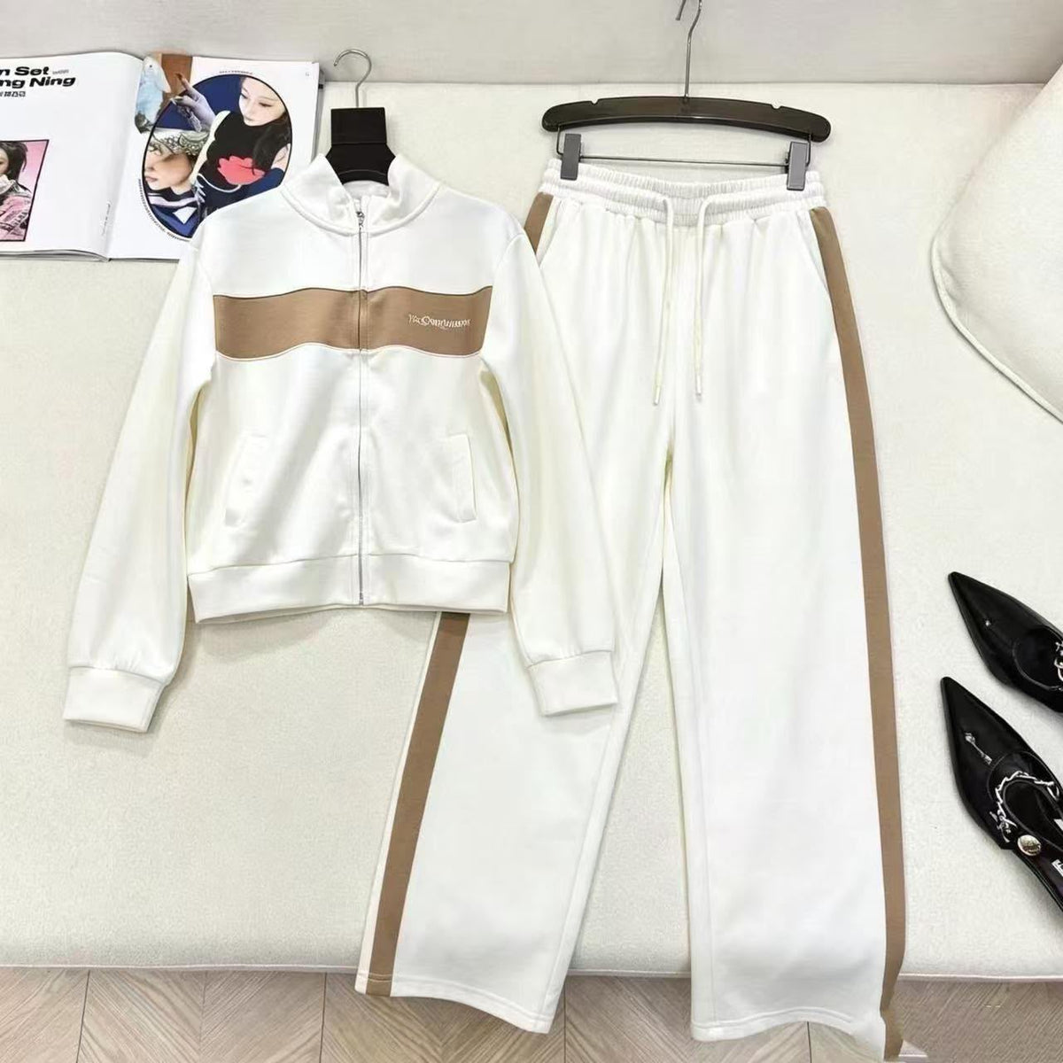Yves Saint Laurent Tracksuit Stripe-Panel - White