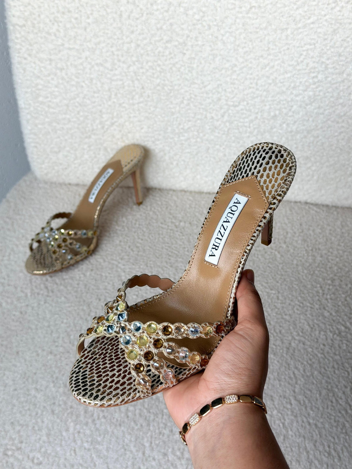Aquazzura Heels - Beige & Black