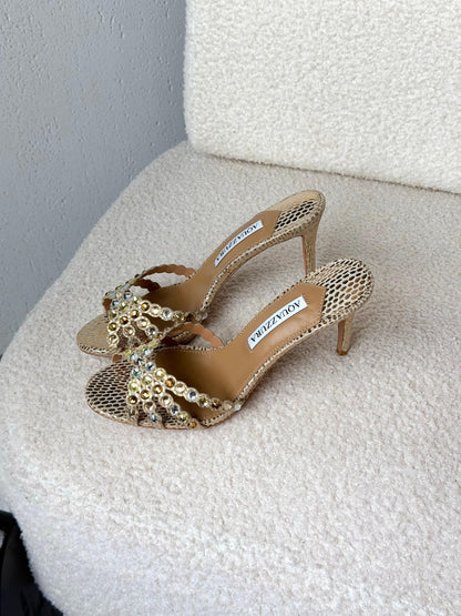 Aquazzura Heels - Beige & Black