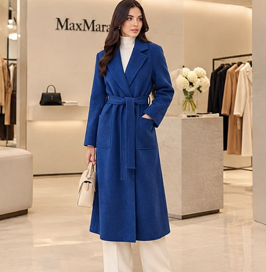 Max Mara Belted Coat - Blue