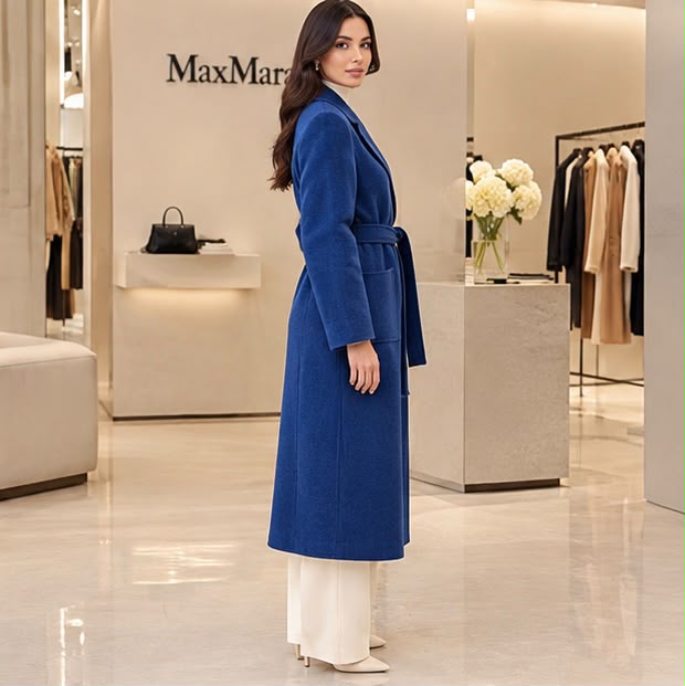 Max Mara Belted Coat - Blue