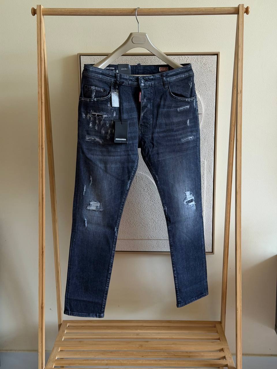 Dsquared2 Distressed-Patch Jeans Pants - Navy