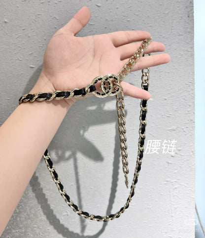 Chanel Inset Link Belt - Black