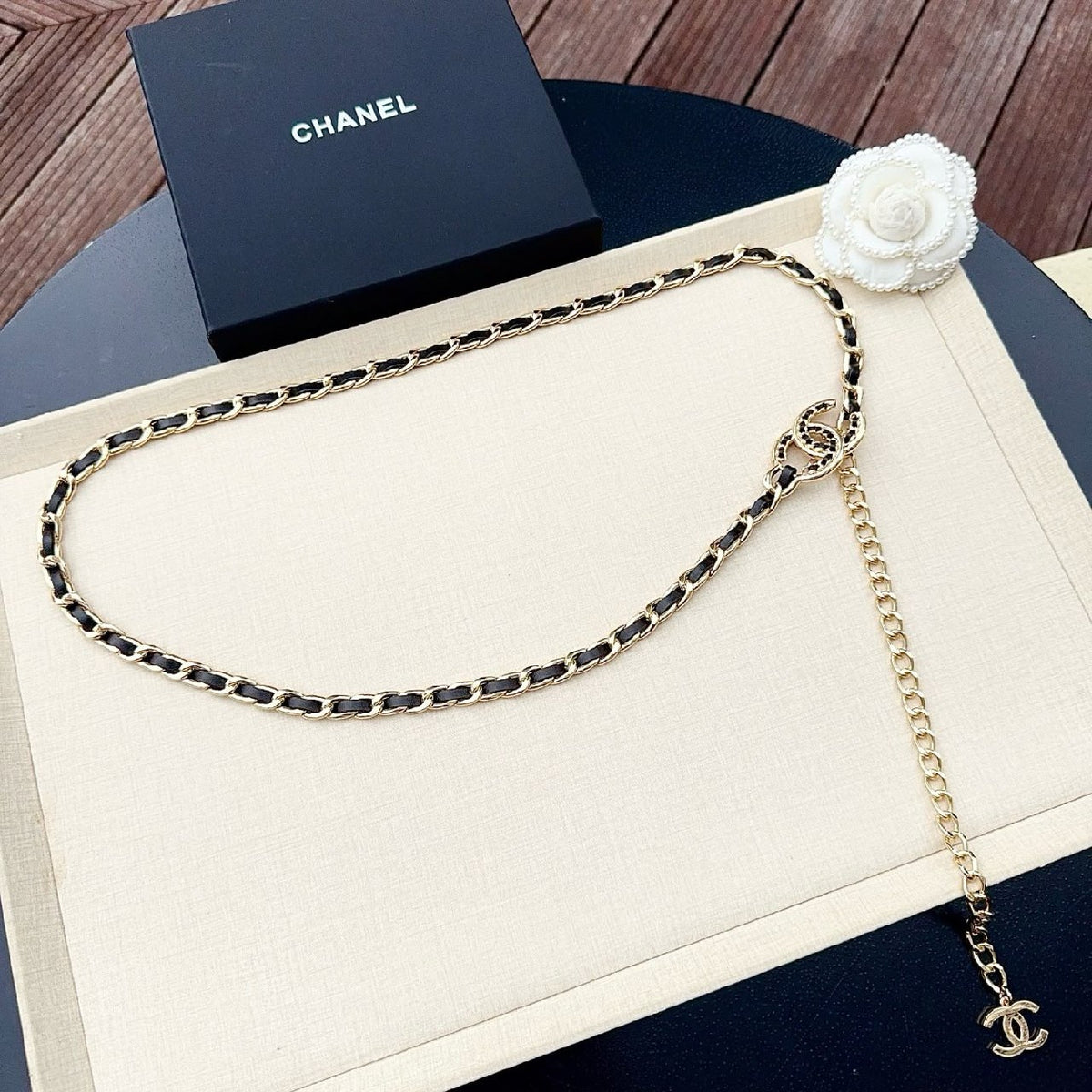 Chanel Inset Link Belt - Black