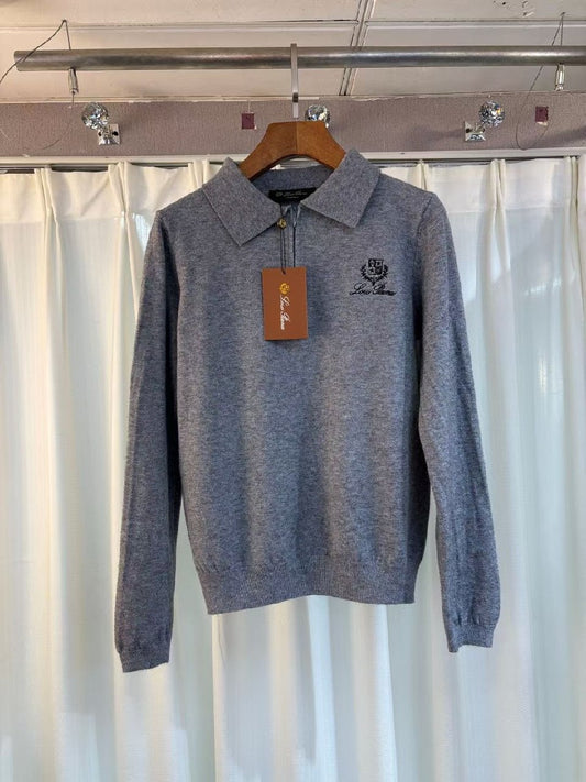 Loro Piana Polo Sweater - Grey