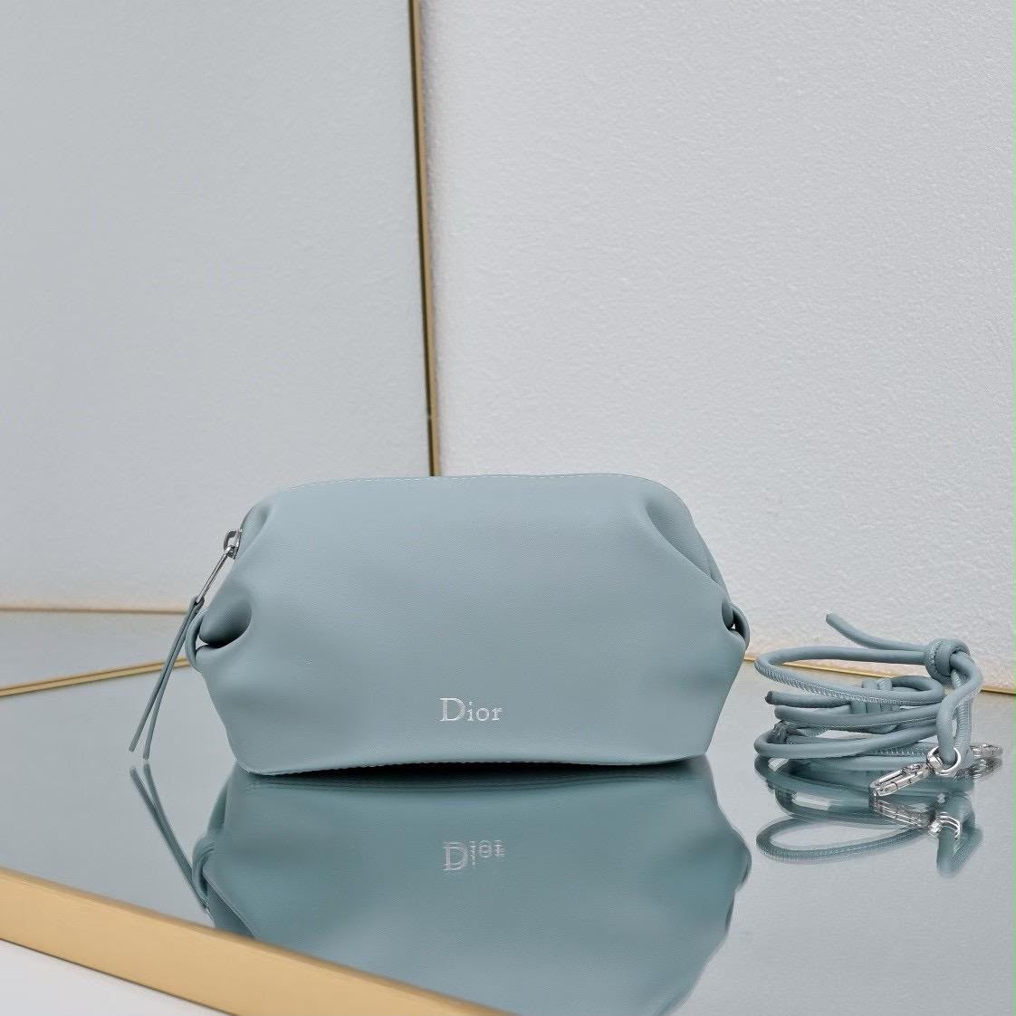 Dior Gathered Crossbody Bag - Light Blue