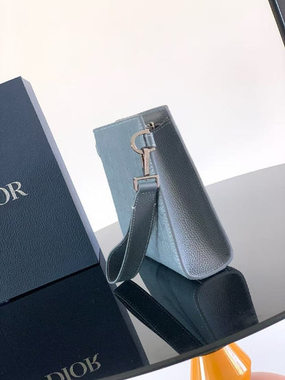 Dior Crossbody Bag Embossed Logo - Grey