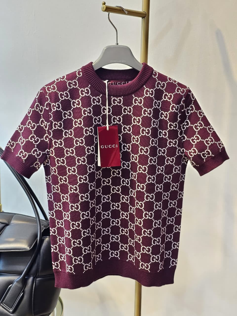 Gucci Knitted T-Shirt - Burgundy Monogram