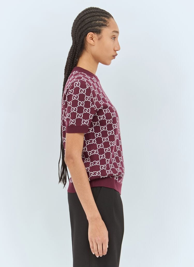 Gucci Knitted T-Shirt - Burgundy Monogram