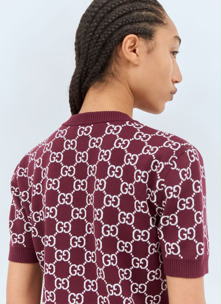 Gucci Knitted T-Shirt - Burgundy Monogram