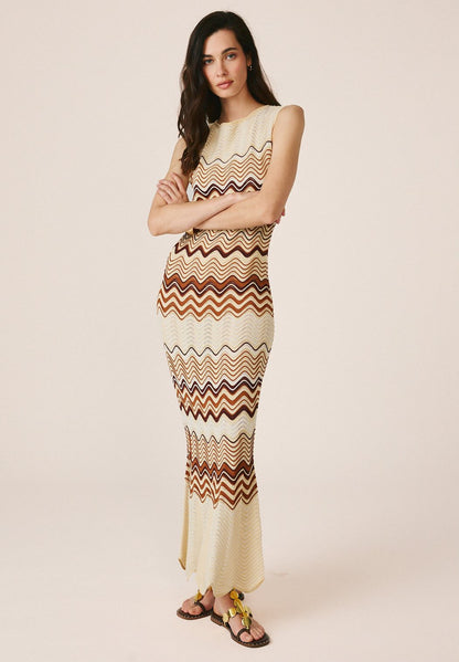 Missoni Sleeveless Zigzag Dress - Beige