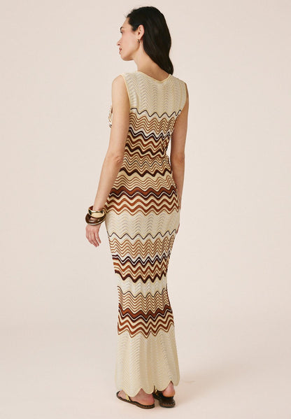 Missoni Sleeveless Zigzag Dress - Beige