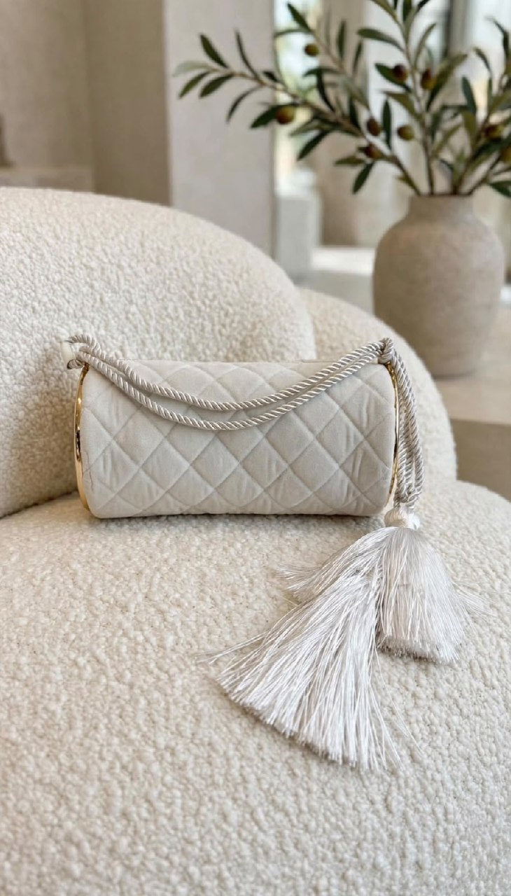 Chanel Cylindrical Shoulder Bag - White, Black