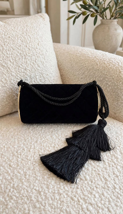 Chanel Cylindrical Shoulder Bag - White, Black