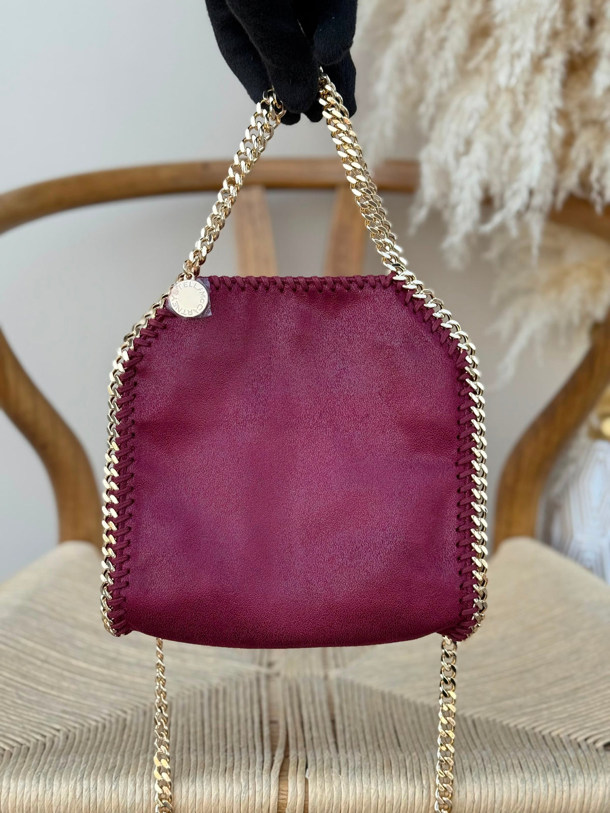 Stella McCartney Chain-Trim Tote Bag - Burgundy