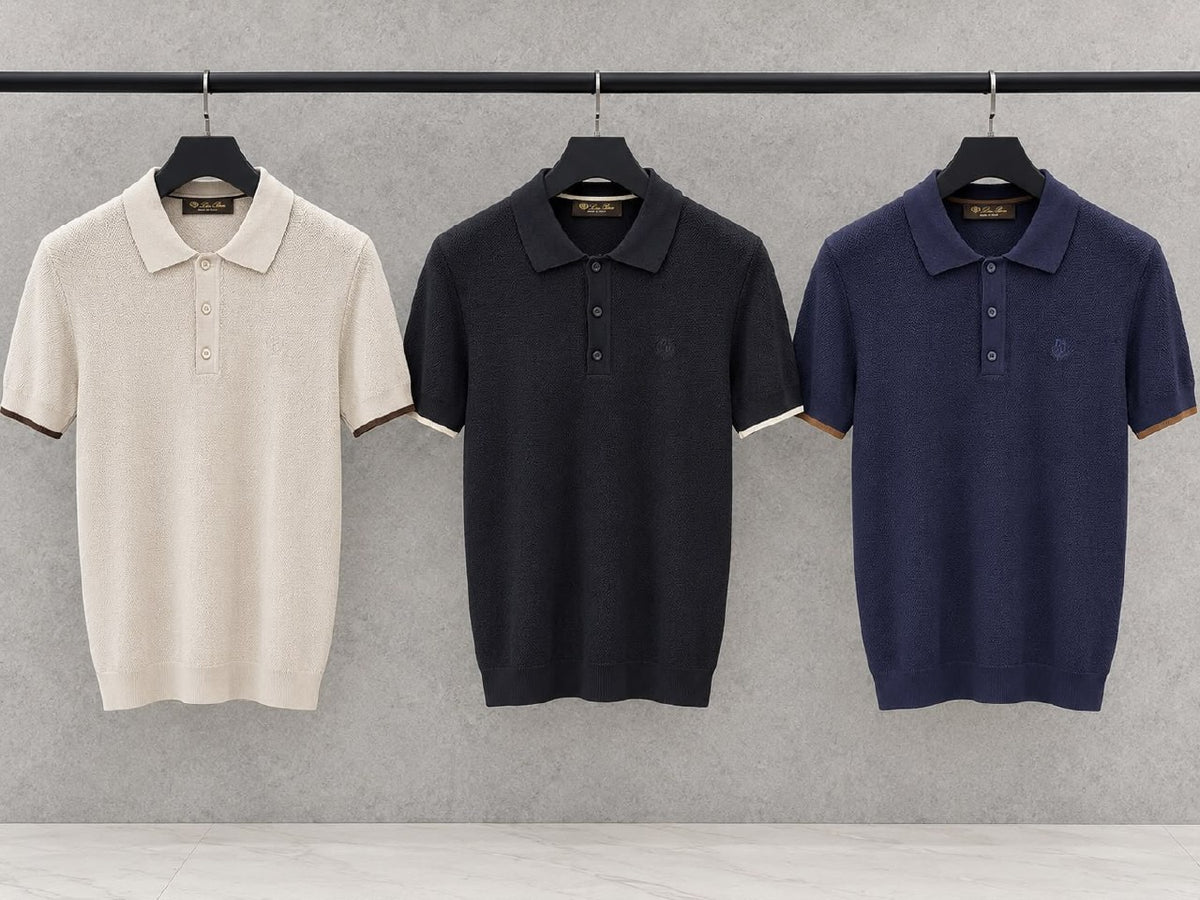 Loro Piana Polo Shirt - White, Black, Navy