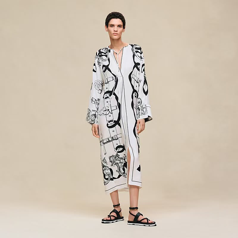 Hermès Coat Belted Open Front - White