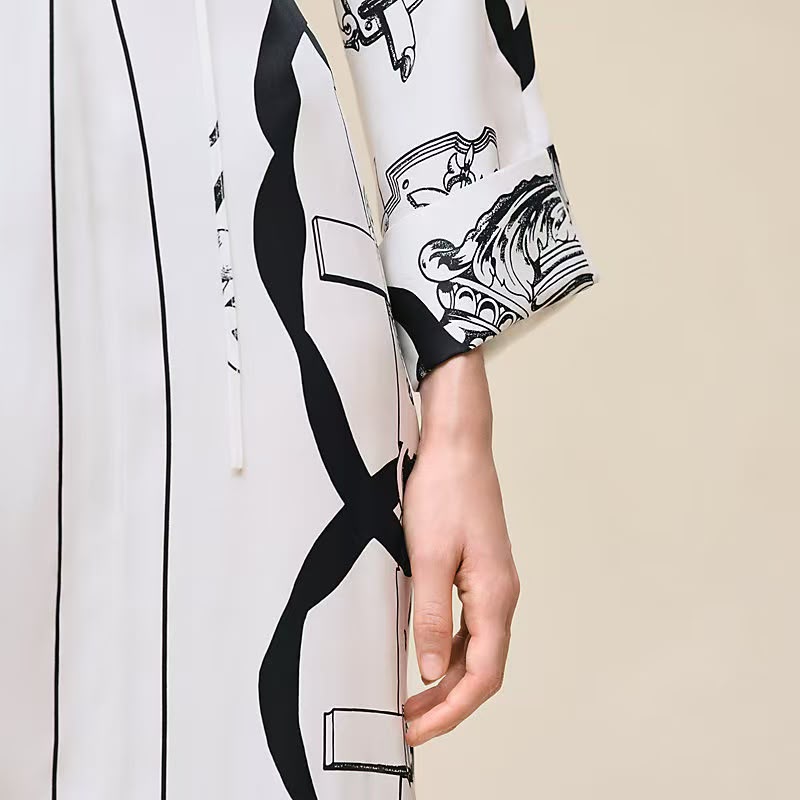 Hermès Coat Belted Open Front - White