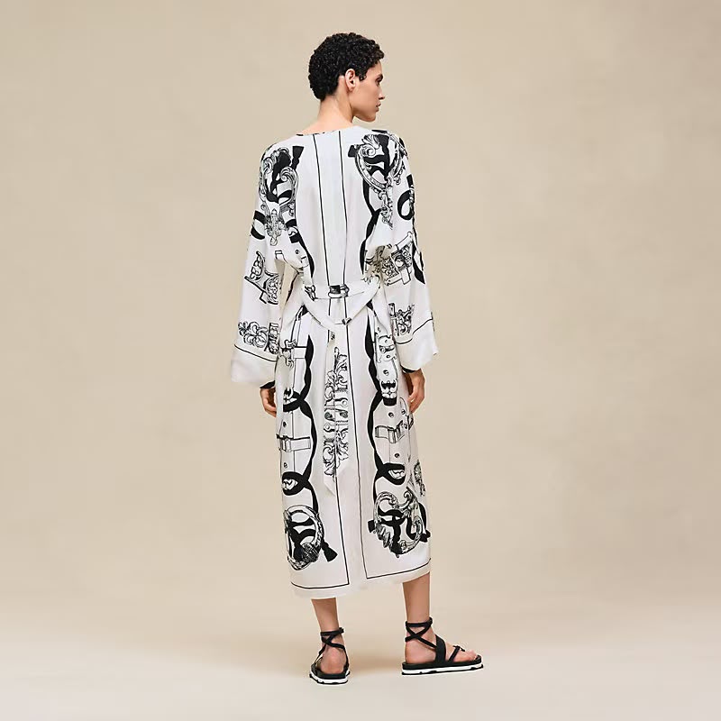 Hermès Coat Belted Open Front - White