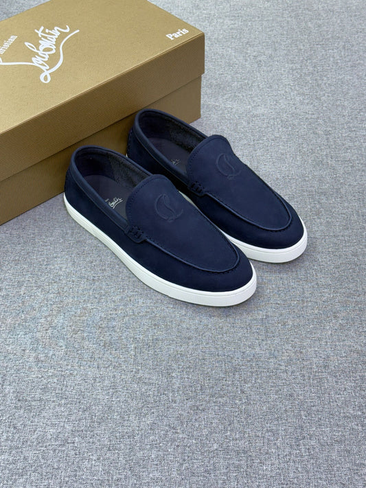 Christian Louboutin Loafers - Navy Embossed